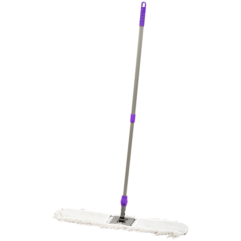Швабра-рамка OfficeClean Professional, телеск. ручка из нерж. стали 125см, насадка МОП хлопок 80см - фото 1