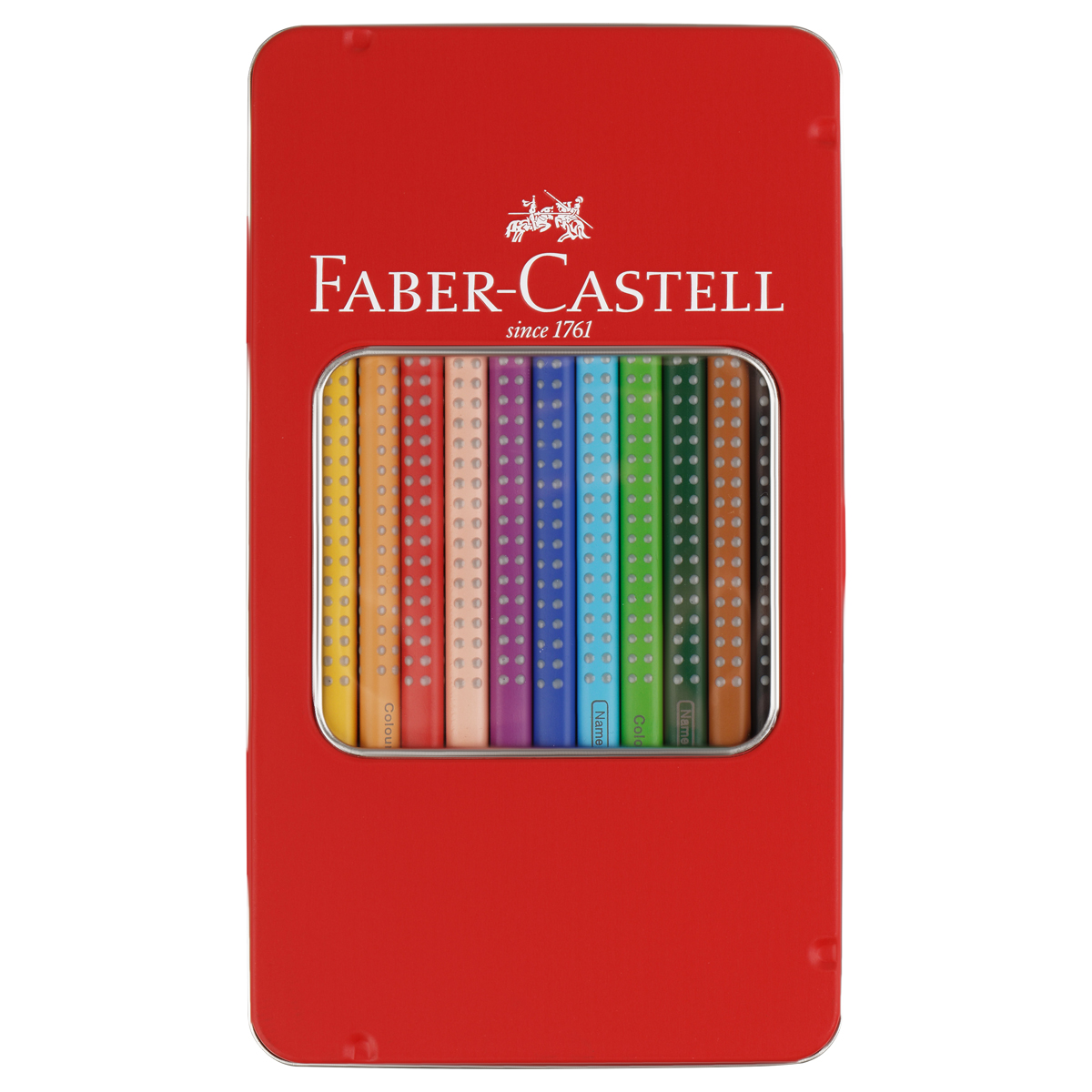 Карандаши цветные Faber-Castell "Grip", 12цв., трехгран., заточен., метал. кор. - фото 3
