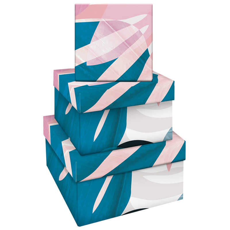 Набор квадратных коробок 3в1, MESHU "Tropical Flower", (19,5*19,5*11-15,5*15,5*9см) - фото 1