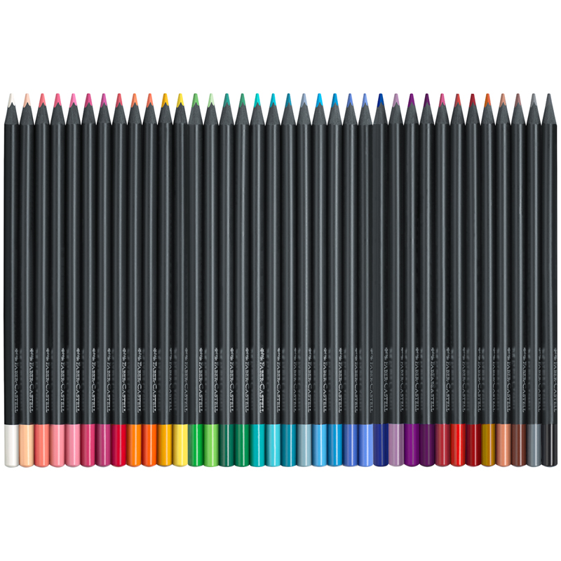 Карандаши цветные Faber-Castell "Black Edition", 36цв., трехгран., черное дерево, заточен., картон. - фото 2