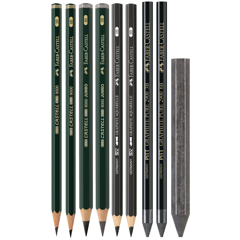 Набор карандашей ч/г Faber-Castell "Pitt Graphite", 11 предметов, заточен., метал. кор. - фото 2