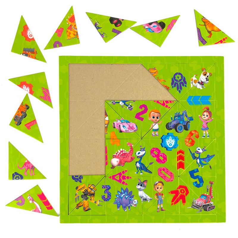 Головоломка с дополненной реальностью ГЕОДОМ "Турбозавры", 30*30,5см, 32 детали - фото 4