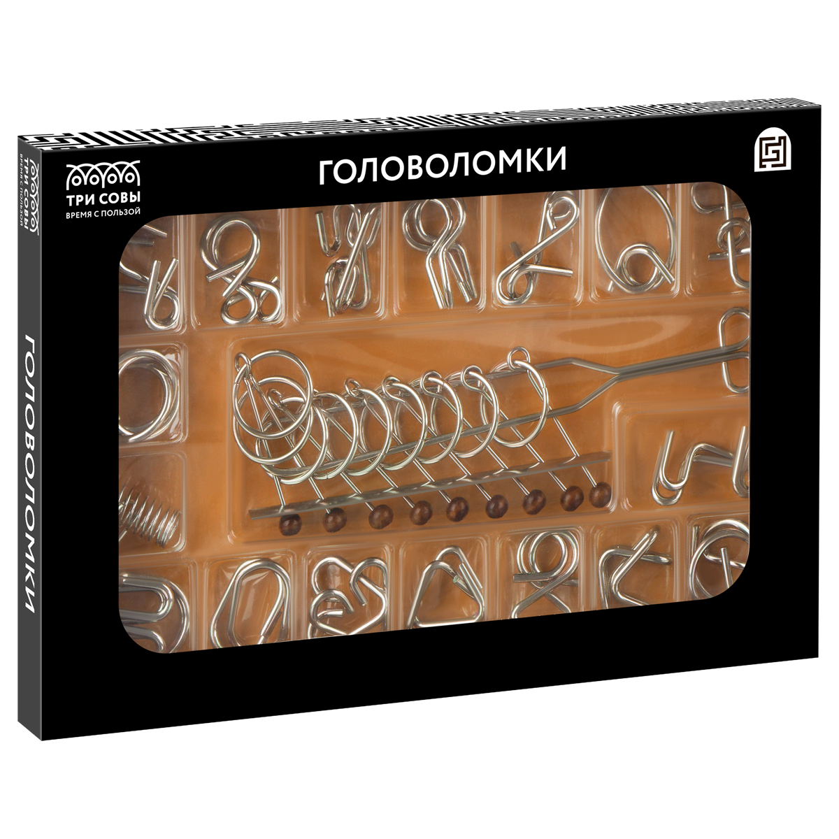 Набор металлических головоломок ТРИ СОВЫ, 18шт., картонная коробка - фото 1