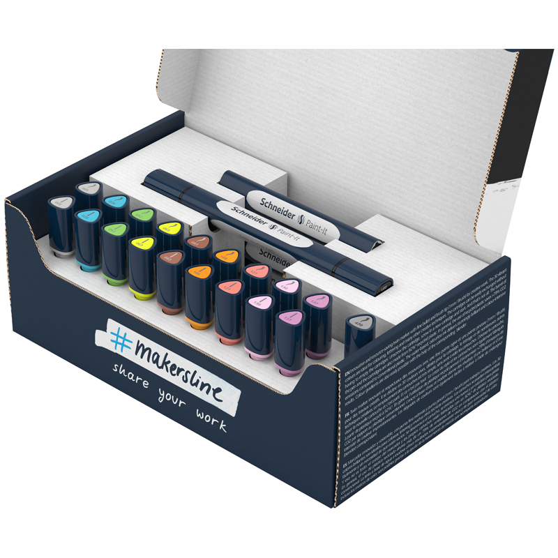 Набор двухсторонних маркеров-кистей Schneider "Twinmarker Paint-It" 27 предметов, на водной основе, кисть/пулевидный - фото 1