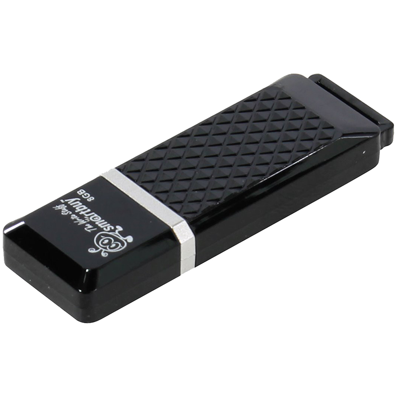 Флеш-диск 8 GB, SMARTBUY Quartz, USB 2.0, черный, SB8GBQZ-K - фото 2