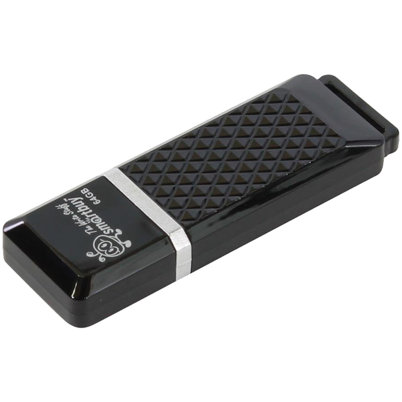 Флеш-диск 64 GB SMARTBUY Quartz USB 2.0, черный, SB64GBQZ-K - фото 2