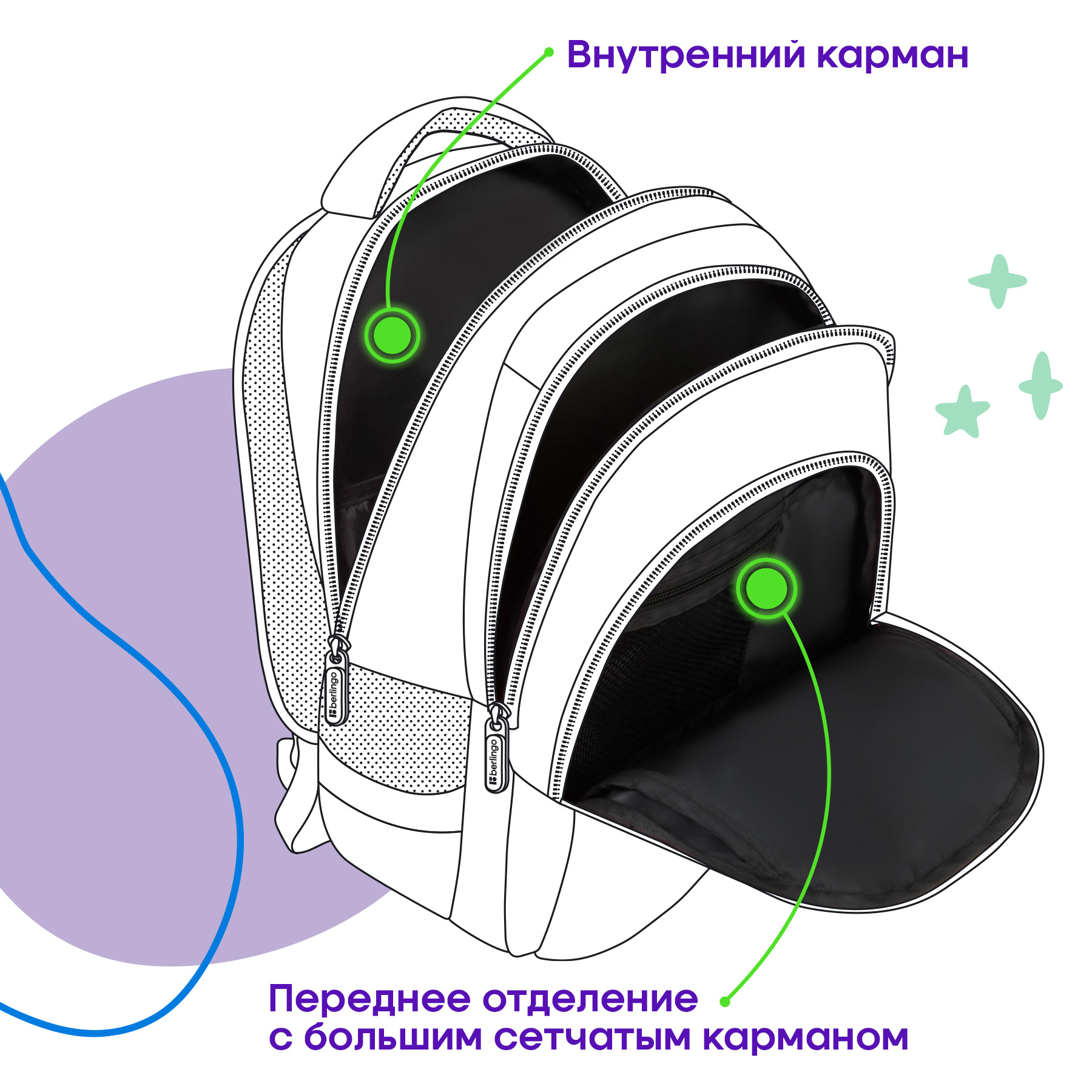 Рюкзак Berlingo Comfort "Next level" 38*27*18см, 3 отделения, 2 кармана, эргономичная спинка - фото 7