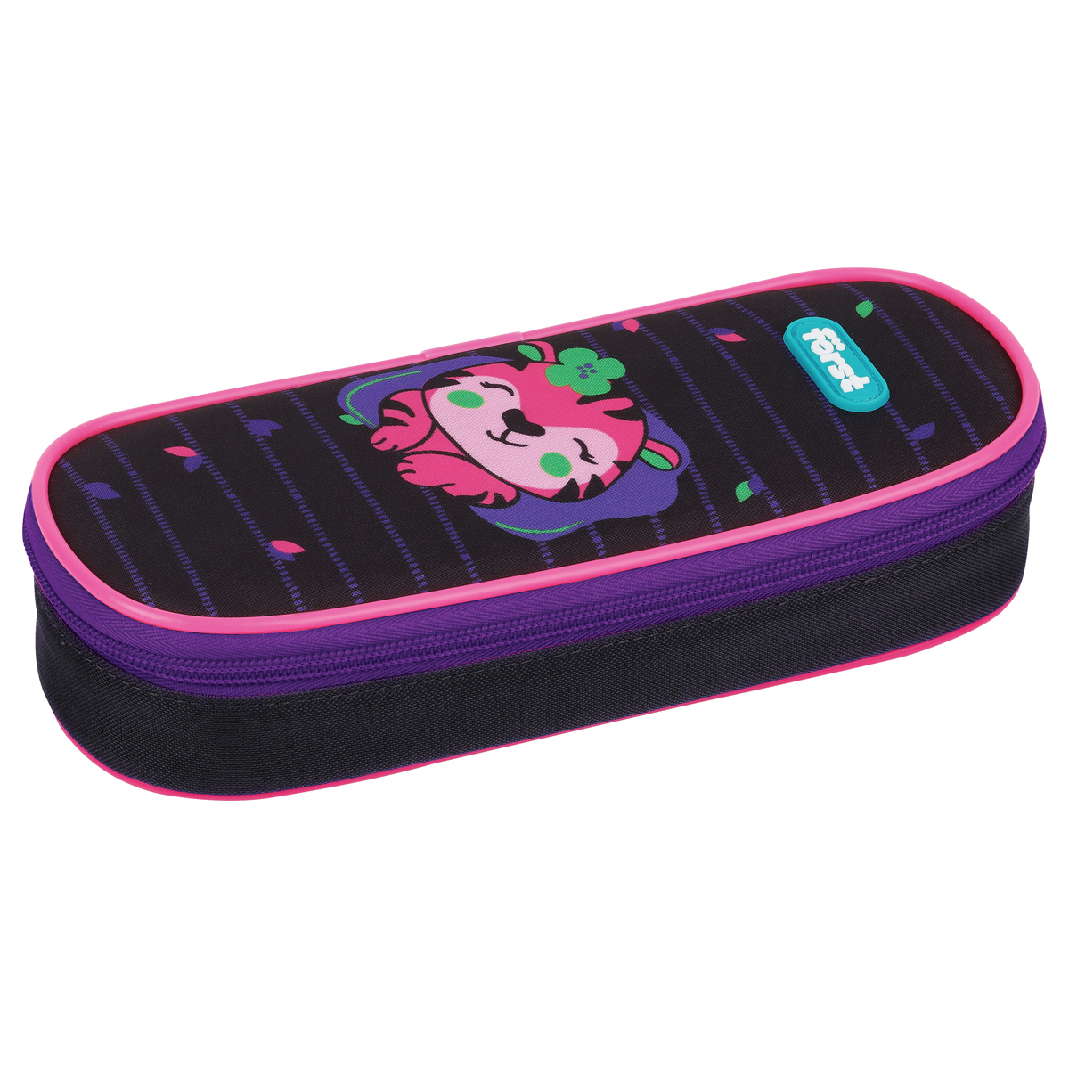 Пенал корпусный 1 отделение, 220*90*45 F?rst "Pink tiger", полиэстер - фото 1