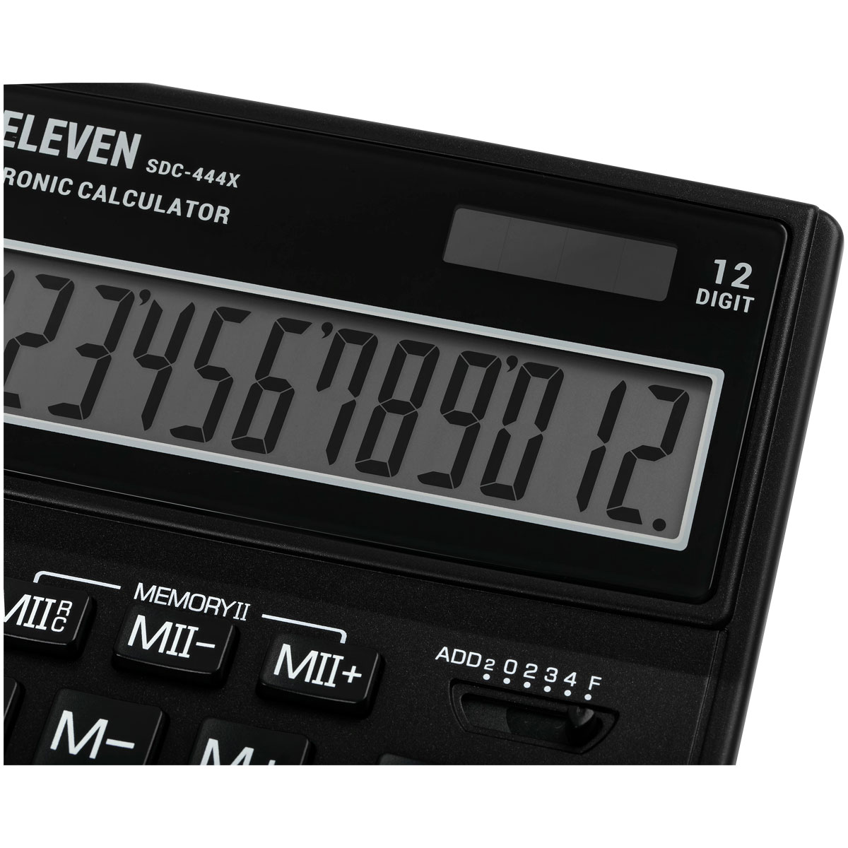 Калькулятор настольный Eleven SDC-444X-BK, 12 разрядов, двойное питание, 155*204*33мм, черный - фото 4