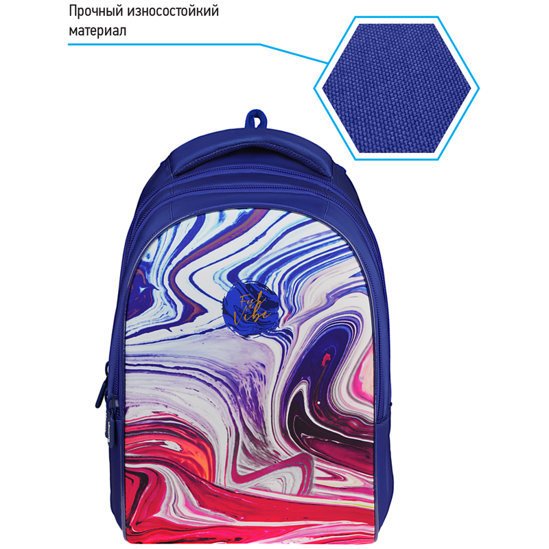 Рюкзак Berlingo inStyle "Liquid Wave" 41*27*20см, 3 отделения, 1 карман, эргономичная спинка - фото 3