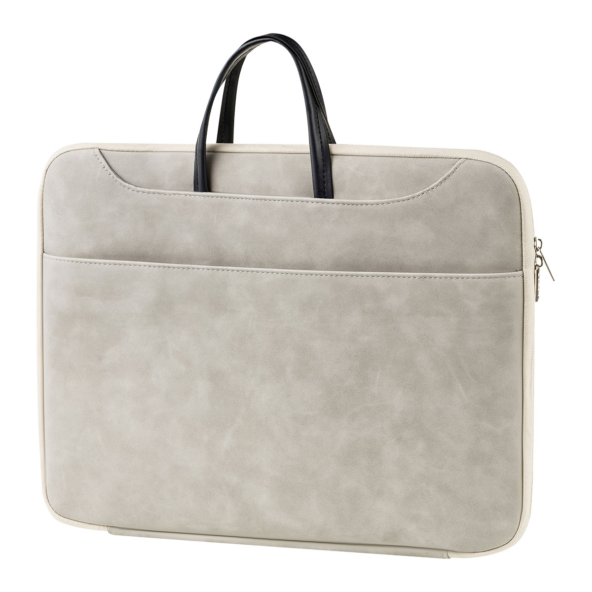 Сумка для ноутбука 15,6" F?rst "Suede Style", полиуретан, серый, мягкий подклад, 2 отделения, молния с 3-х сторон - фото 1