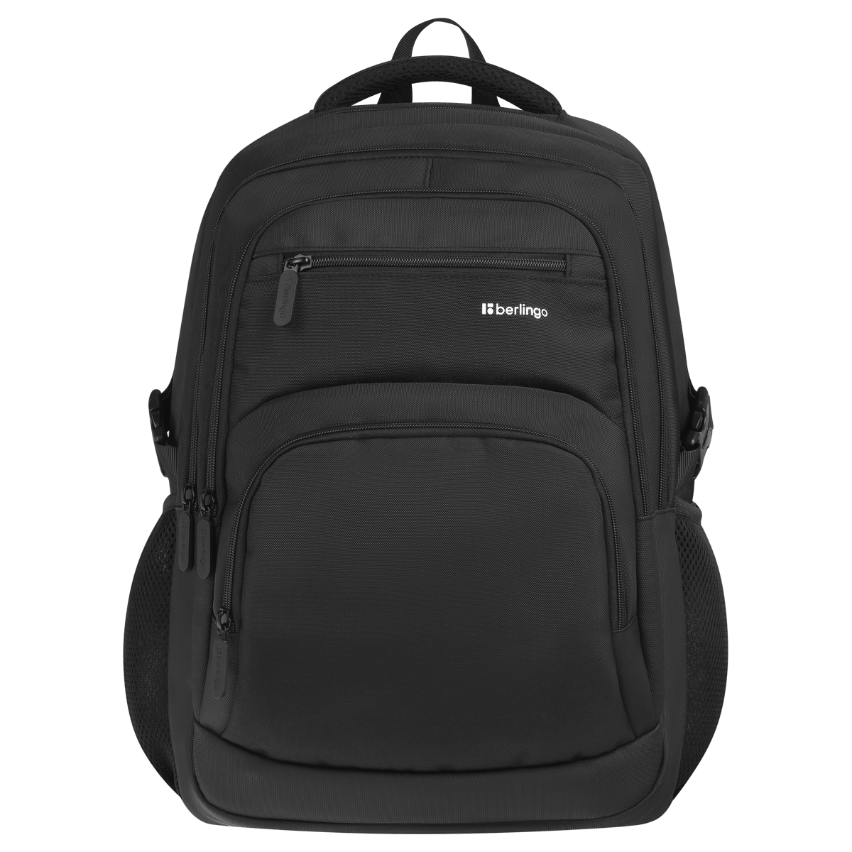 Рюкзак Berlingo City "Classic black" 43*30*17см, 3 отделения, 4 кармана, отделение для ноутбука, эргономическая спинка - фото 1