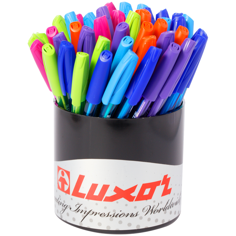 Ручка шариковая Luxor "InkGlide 100 Icy" синяя, 0,7мм, трехгран., корпус ассорти - фото 8