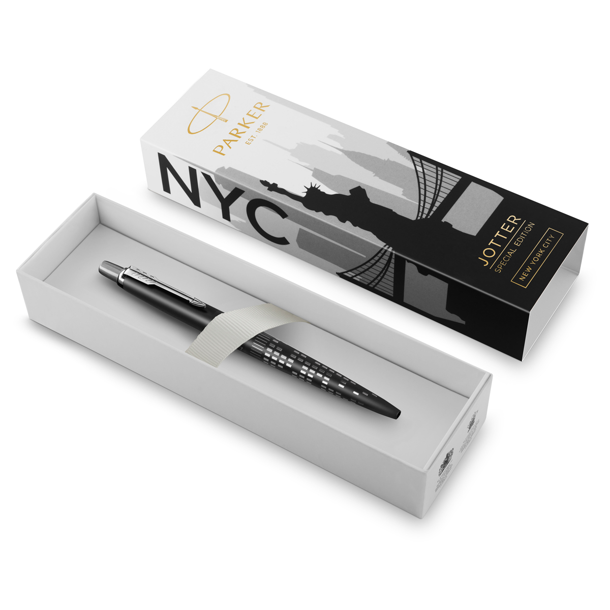 Ручка шариковая Parker "Jotter New York Black CT" синяя, 1,0мм, кнопочн., подарочная упаковка - фото 4
