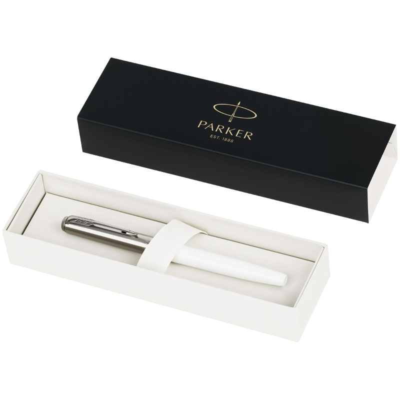 Ручка перьевая Parker "Jotter Originals White Chrome CT" синяя, 0,8мм, подарочная упаковка - фото 5