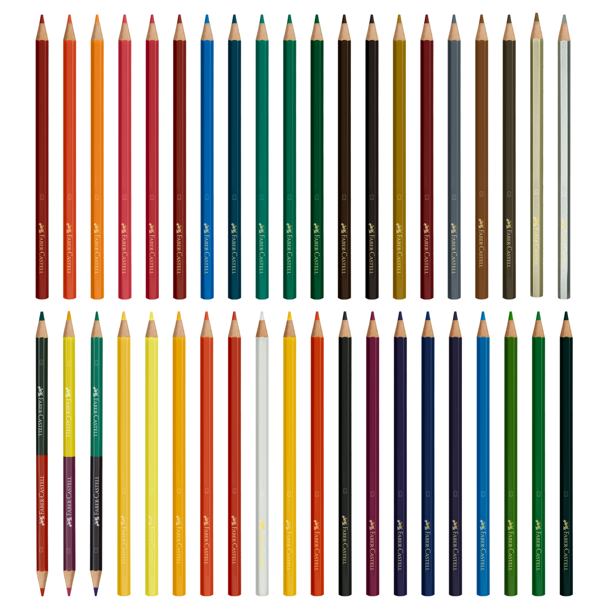 Карандаши цветные Faber-Castell "Замок", 36цв., шестигр., заточ.+6цв.+ч/г кар.+точилка, картон, европодвес - фото 2