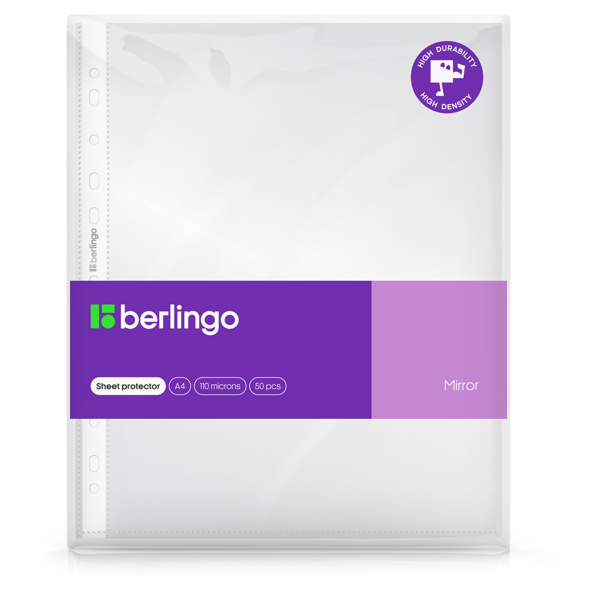 Папка-вкладыш с перфорацией Berlingo "Mirror", А4, 110мкм, глянцевая, в пакете - фото 1