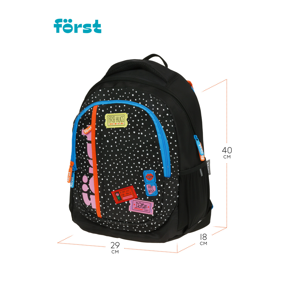 Рюкзак F?rst F-Trend "Dots style" 40*29*18см, 2 отделения, 3 кармана, эргономичная спинка - фото 3