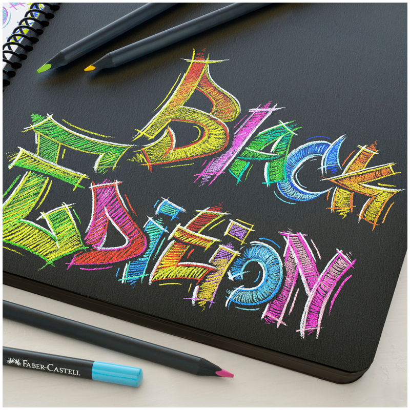 Карандаши цветные Faber-Castell "Black Edition", 12цв., трехгран., черное дерево, заточен., картон. - фото 5