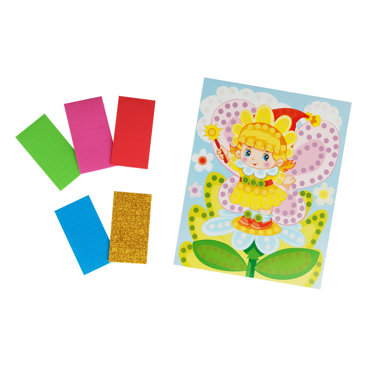 Мозаика магическая на самоклеящейся основе из мягкого пластика EVA Мульти-Пульти "Феечка", 16,7*20,5см, европодвес - фото 2