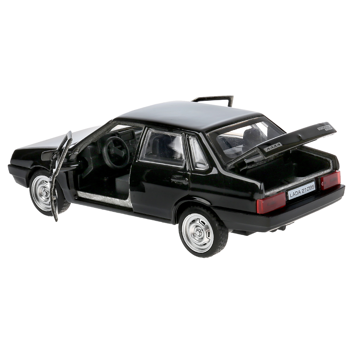 Машина игрушечная Технопарк "Lada-21099. Спутник", LADA, металл., 12см, черный, инерционная, с подвижными элементами - фото 4