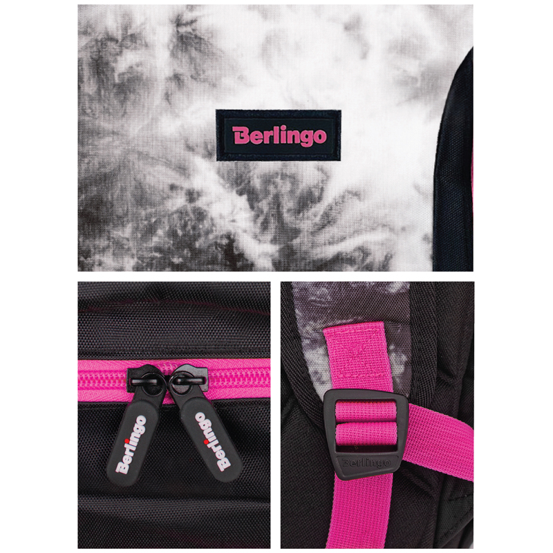 Рюкзак Berlingo Boom "Black-pink style" 38,5*29*12см, 2 отделения, 3 кармана, анатомическая ЭВА спинка - фото 9