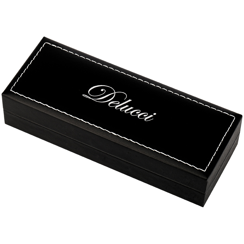 Ручка шариковая Delucci "Allegro" синяя, 1,0мм, корпус золото/оружейный металл, поворот., подарочная упаковка - фото 7