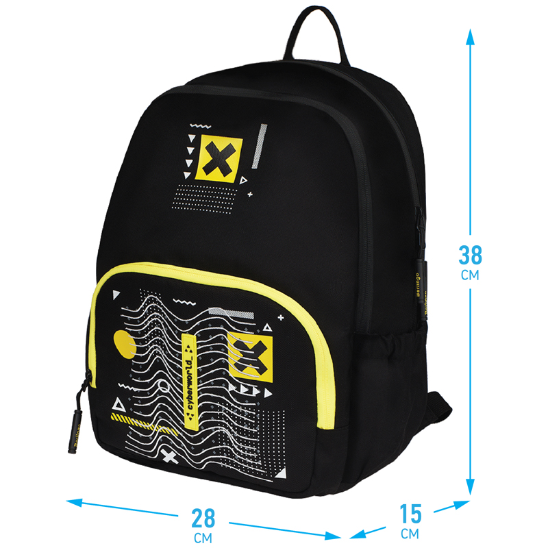 Рюкзак Berlingo Light "Cyber world" 39,5*28*16см, 2 отделения, 3 кармана, уплотненная спинка - фото 2
