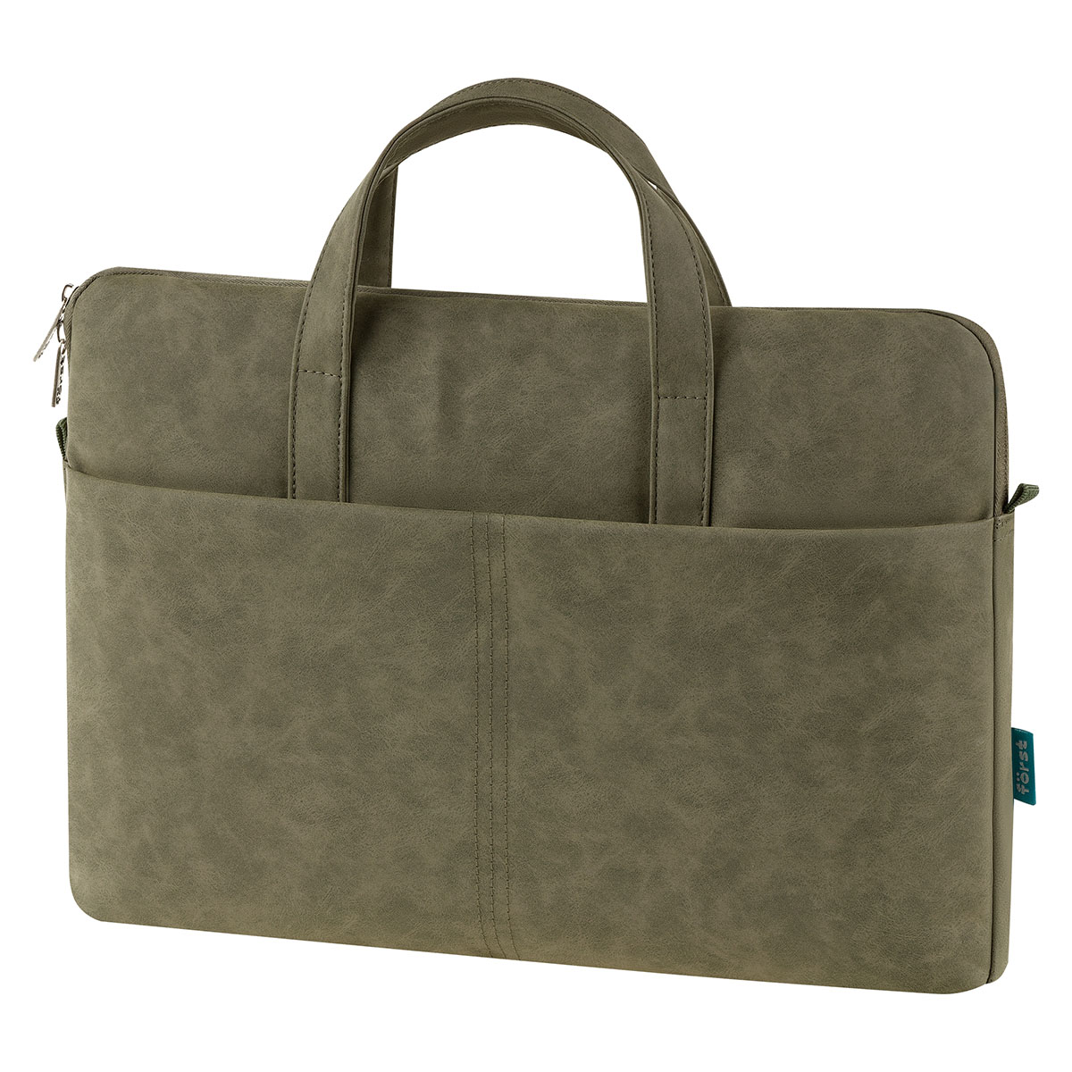 Сумка для ноутбука 15,6" F?rst "Suede Style", полиуретан, оливково-серый, мягкий подклад, внешнее отделение - фото 1