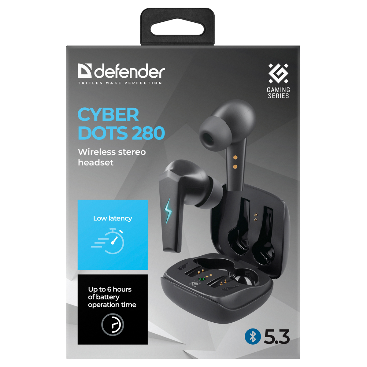 Наушники с микрофоном беспроводные Defender CyberDots 280, Bluetooth, разъем Type-C, черный - фото 6