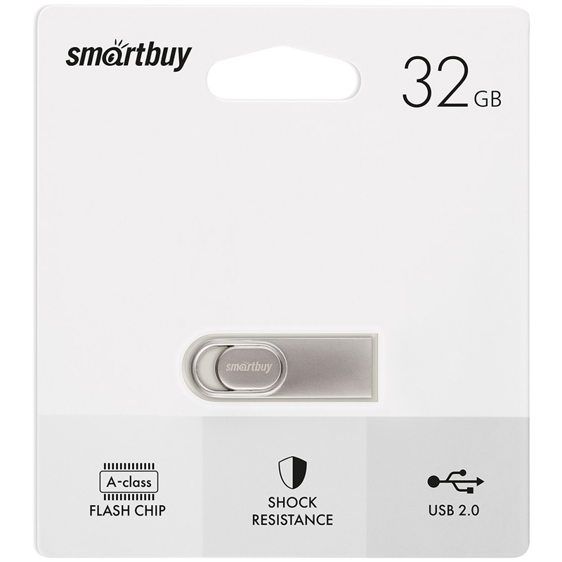 Память Smart Buy "M3"  32GB, USB 2.0 Flash Drive, серебристый (металл. корпус ) - фото 2