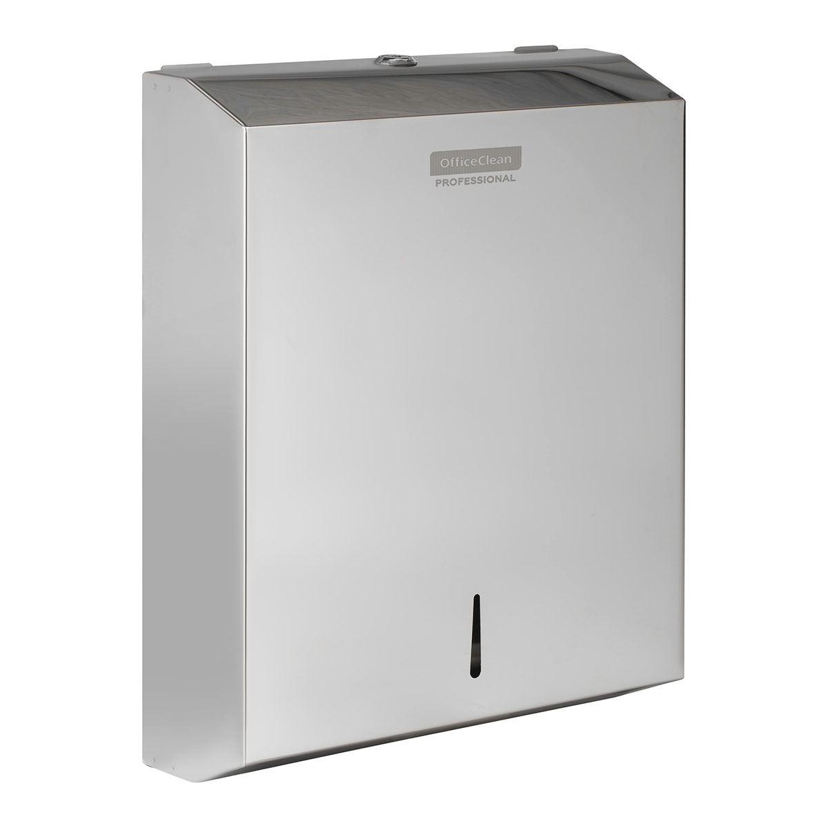 Диспенсер для полотенец листовых OfficeClean Professional (V-сл.), нержавеющая сталь, глянцевое покрытие - фото 1