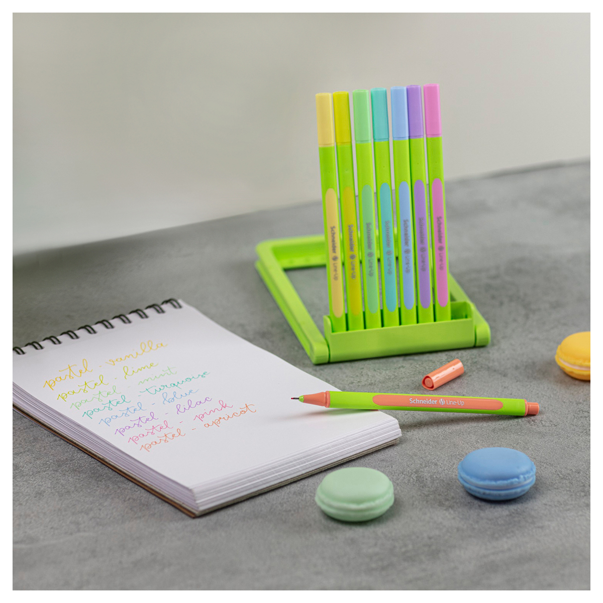 Набор капиллярных ручек Schneider "Line-Up Pastel" 08цв., 0,4мм, пласт. пенал-подставка, европодвес - фото 8