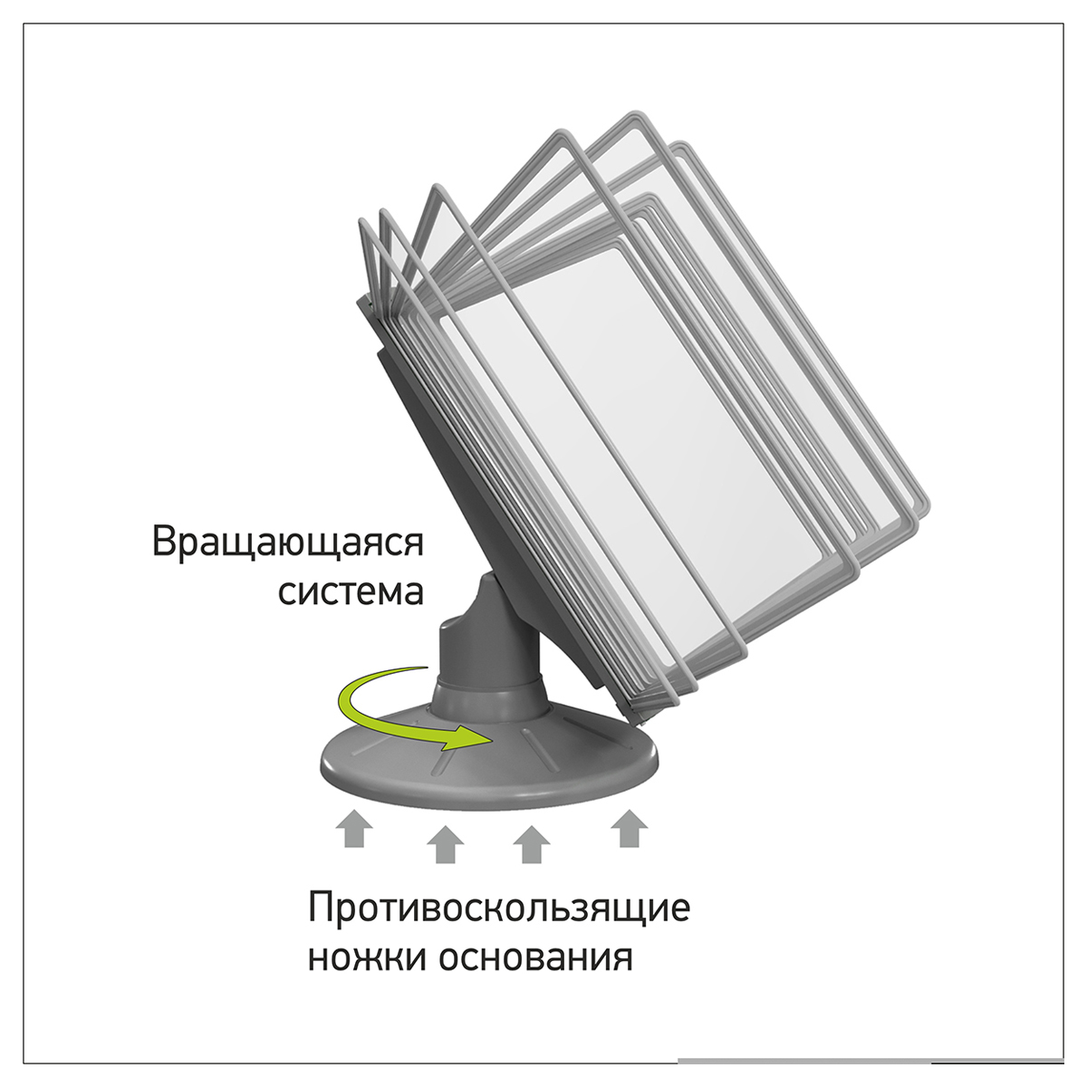 Демосистема настольная OfficeSpace с 10 серыми панелями, вращающаяся - фото 5