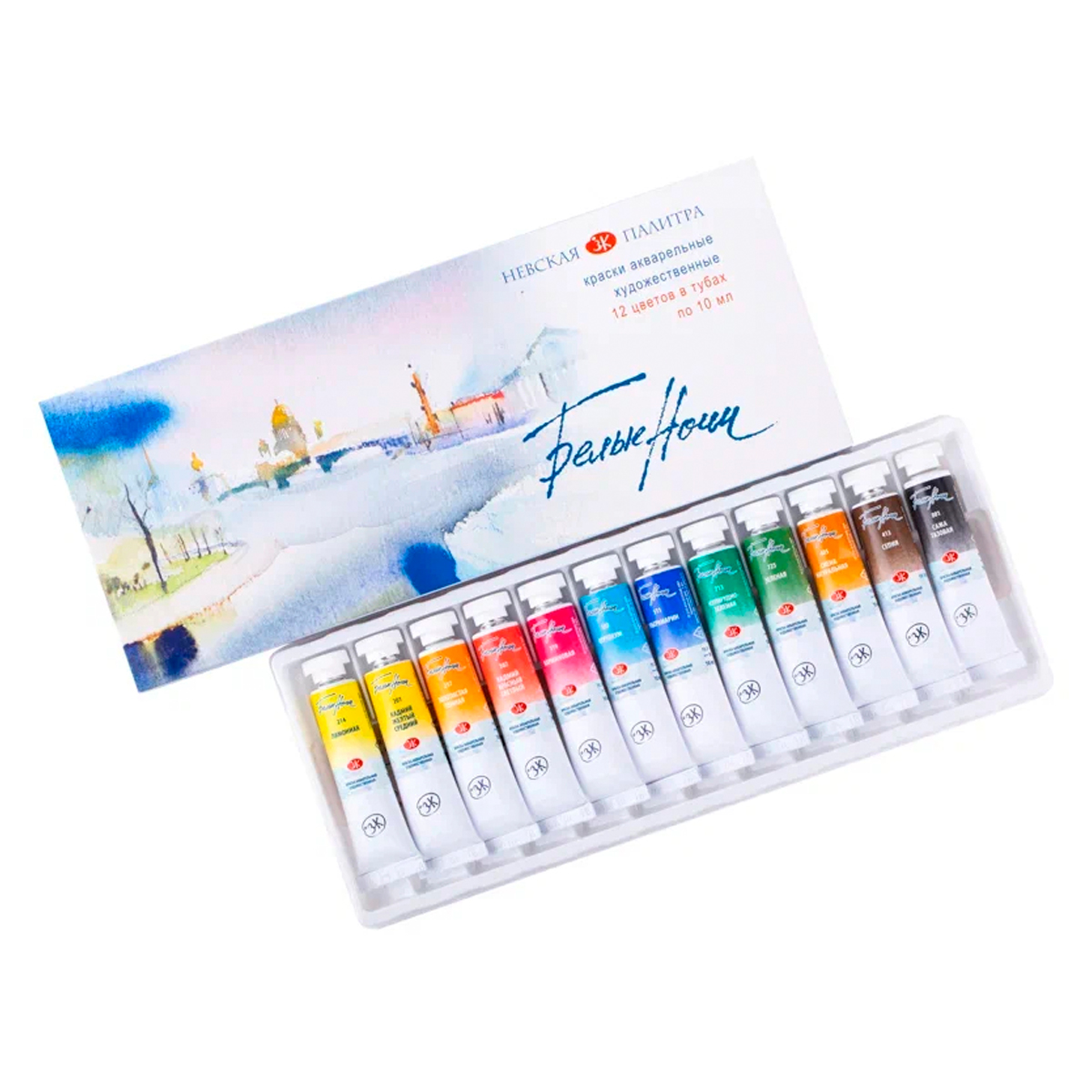 Акварель Белые ночи, художественная, 12цв., в тубах, пластиковый коррекс, картон - фото 2