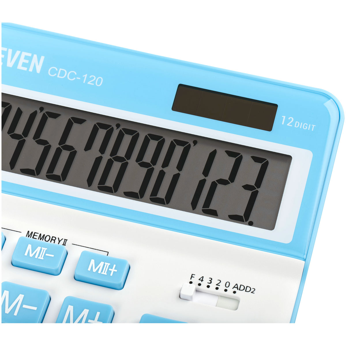 Калькулятор настольный Eleven CDC-120-WH/CY, 12 разрядов, двойное питание, 155*206*38мм, белый/синий - фото 4