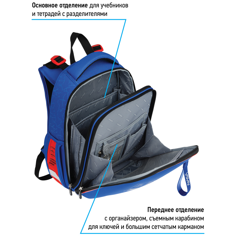 Ранец Berlingo Expert "Ad Astra" 37*28*16см, 2 отделения, 2 кармана, анатомическая спинка - фото 8