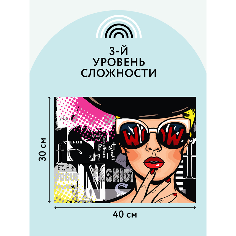 Картина по номерам на холсте ТРИ СОВЫ "Wow. Fashion", 30*40, с акриловыми красками и кистями - фото 3