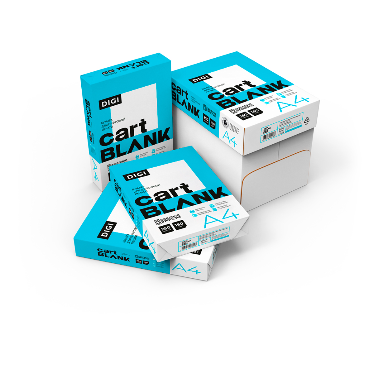 Бумага Cartblank "Digi" А4, 160г/м2, 250л., 146% - фото 2