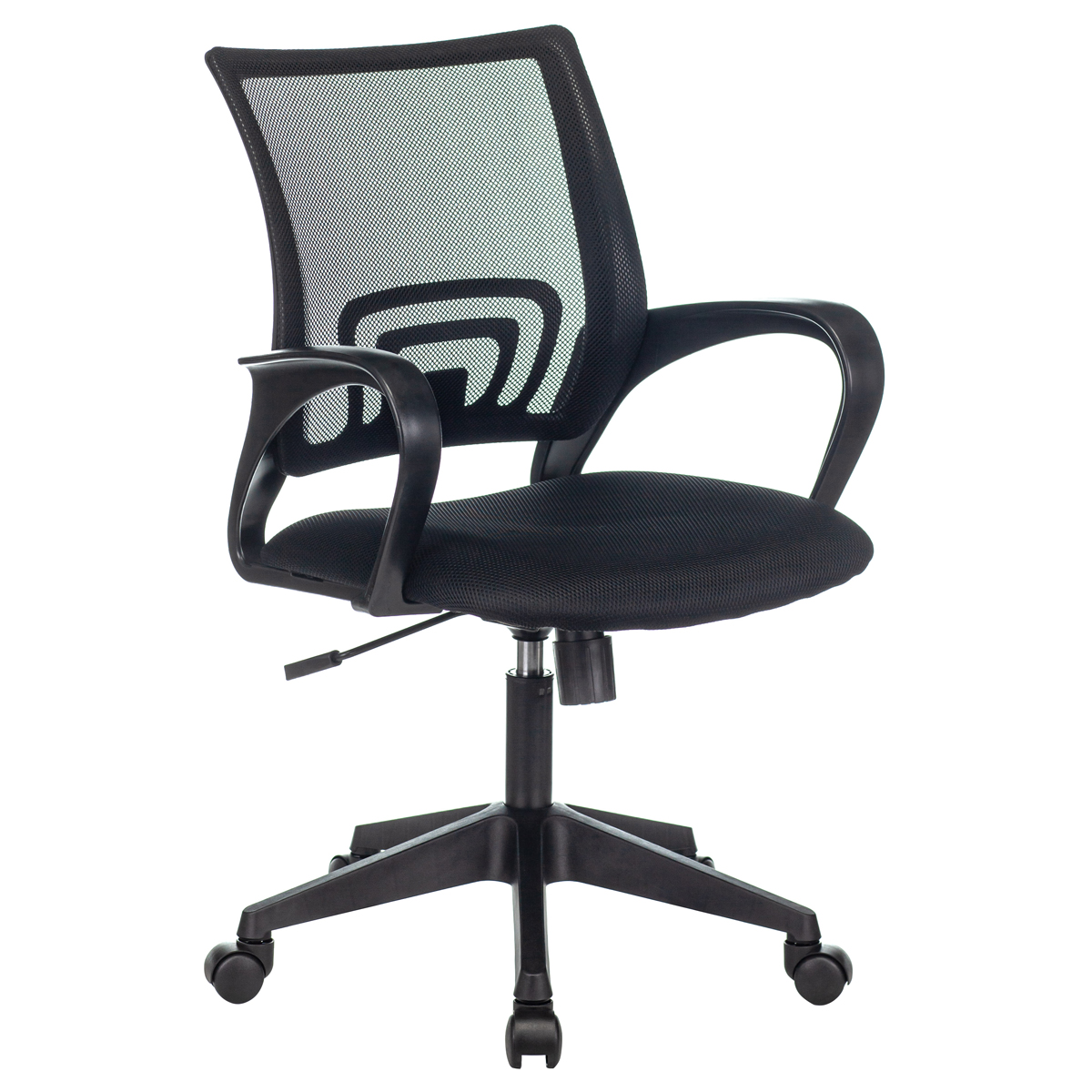 Кресло оператора Бюрократ CH-695N/BLACK, PL, спинка сетка черная TW-01, сиденье ткань черная TW-11, механизм качания (до 150кг) - фото 1
