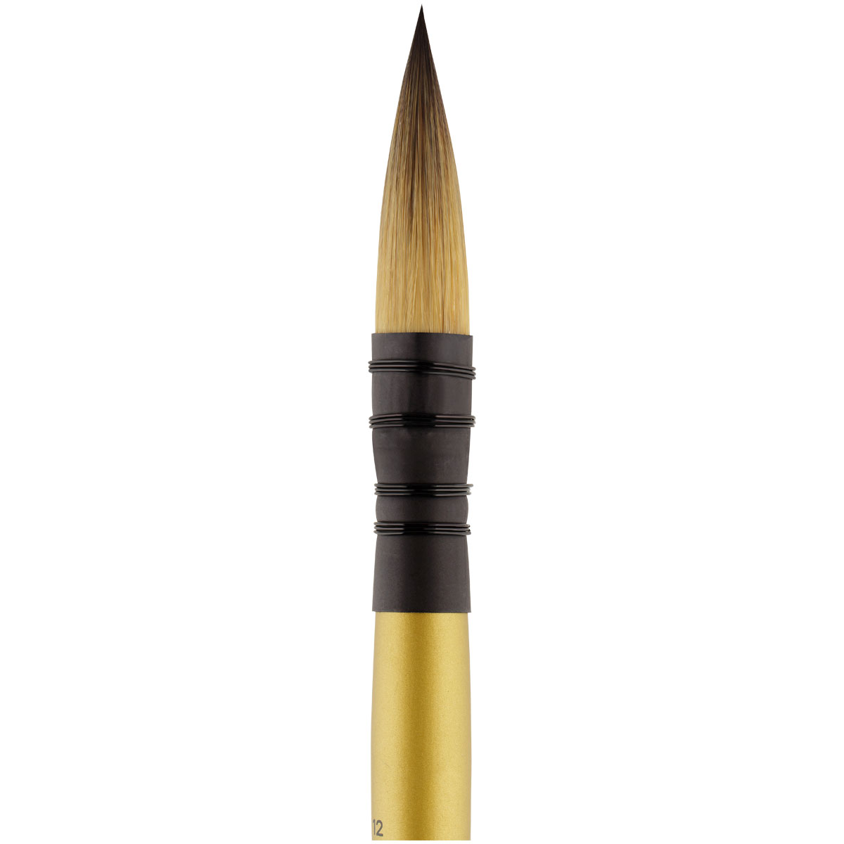 Кисть художественная синтетика Гамма "GOLD BRUSH", круглая №12, французское крепление, короткая ручка - фото 3