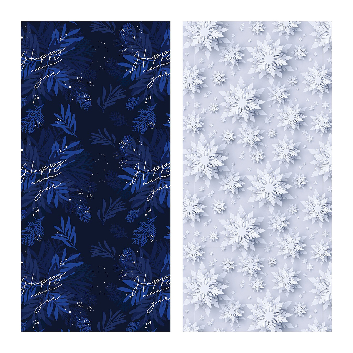 Упаковочная бумага глянц. 70*100см, MESHU "Snowfall", 80г/м2, ассорти 2 дизайна - фото 1