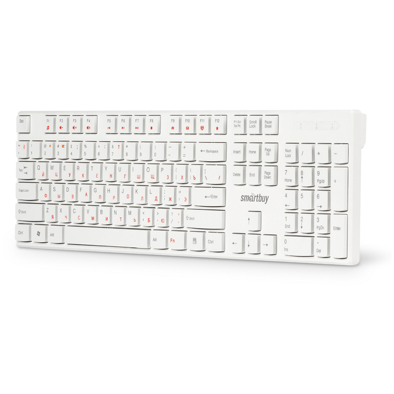 Клавиатура Smartbuy ONE 238, USB мультимедийная, белая - фото 1