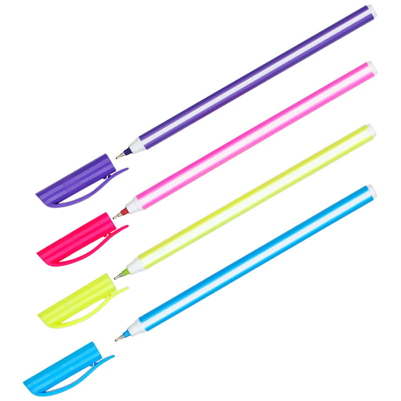 Ручка шариковая OfficeSpace "Caramelka" синяя, 0,6мм, на масляной основе, штрих-код - фото 1