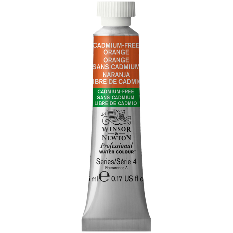 Акварель художественная Winsor&Newton "Professional", 5мл, туба, №899 бескадмиевый оранжевый - фото 1