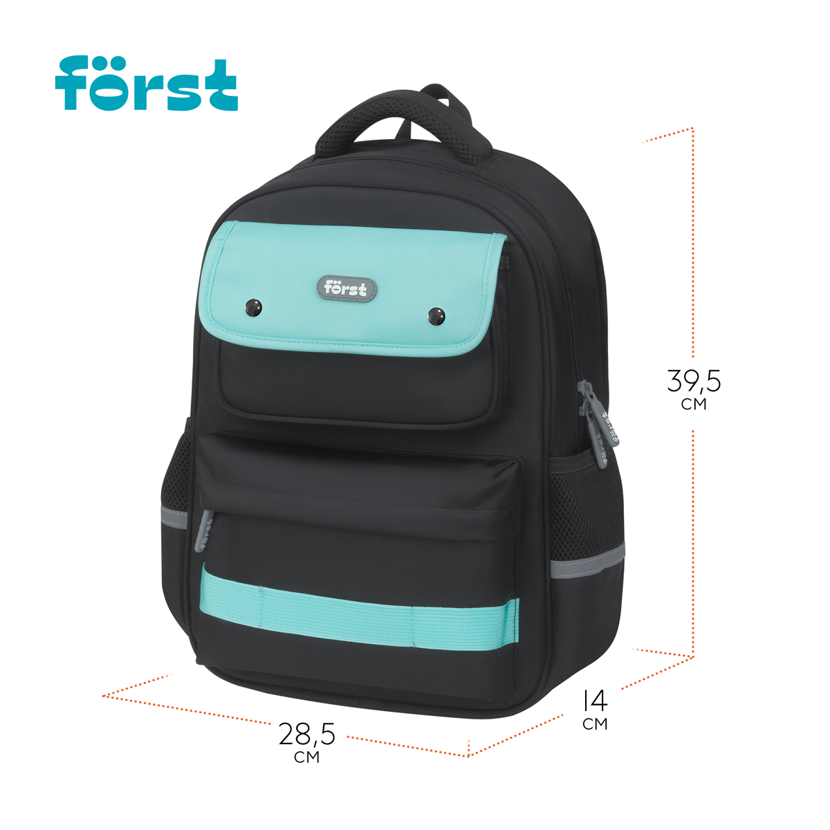 Рюкзак F?rst F-Color "Mint" 39,5*28,5*14см, 1 отделение, 4 кармана, уплотненная спинка - фото 3