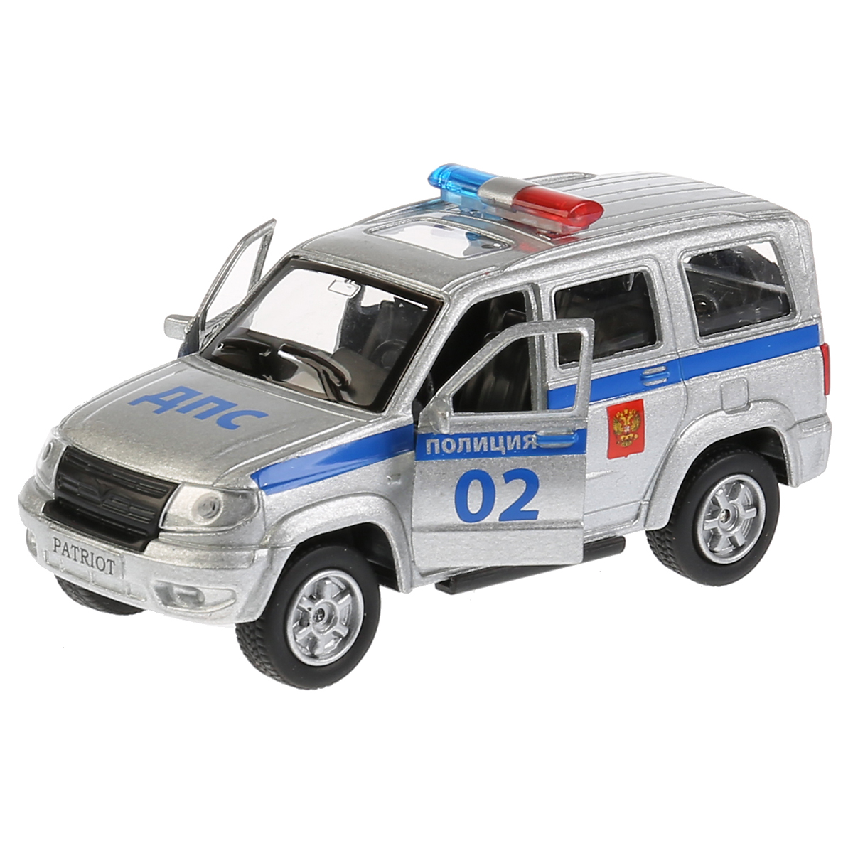 Машина игрушечная Технопарк "Полиция. УАЗ патриот", UAZ, металл., 12см, инерционная, с подвижными элементами - фото 4