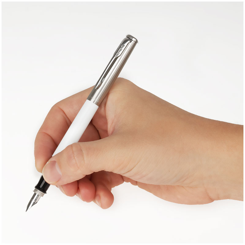 Ручка перьевая Parker "Jotter Originals White Chrome CT" синяя, 0,8мм, подарочная упаковка - фото 6