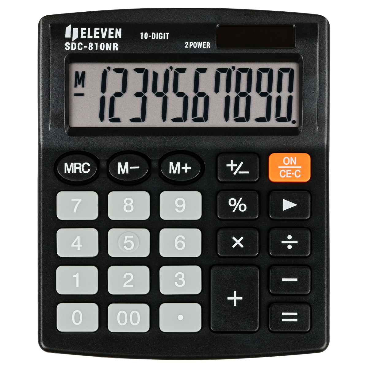 Калькулятор настольный Eleven SDC-810NR, 10 разрядов, двойное питание, 127*105*21мм, черный - фото 2