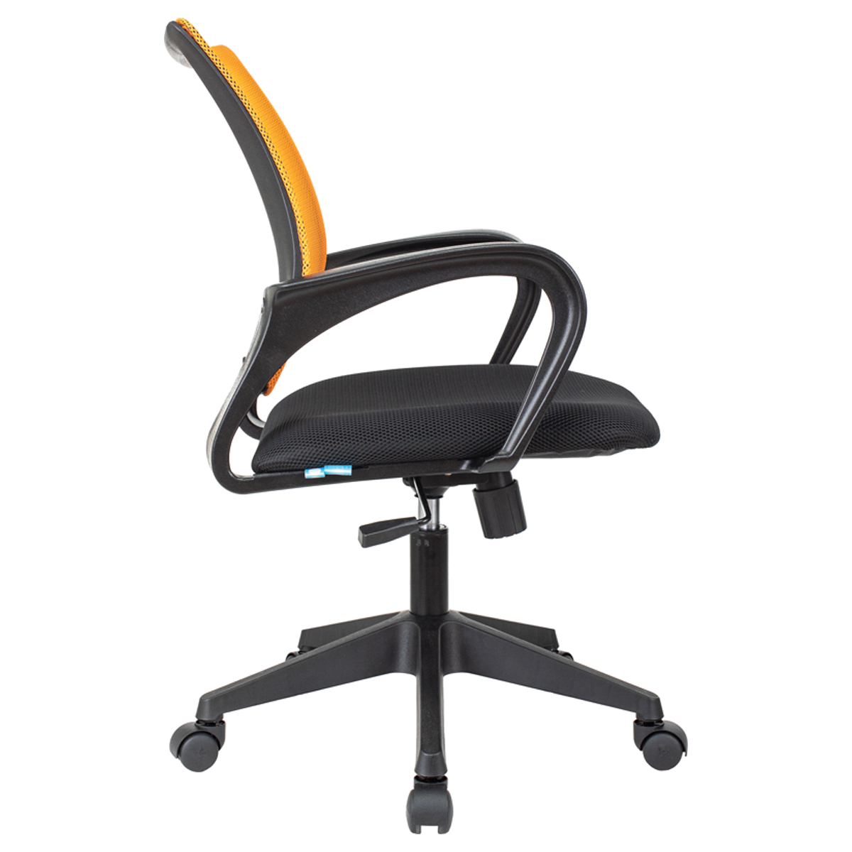 Кресло оператора Helmi HL-M95 (695) "Airy", спинка сетка оранжевая/сиденье ткань TW черная, механизм качания - фото 3